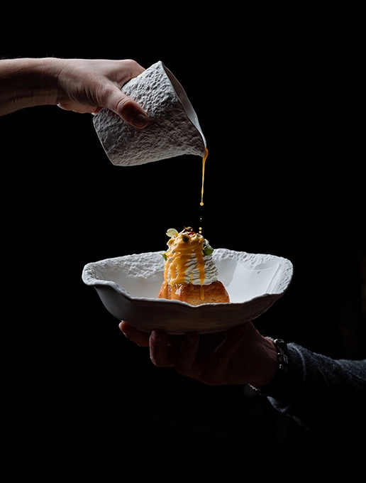 A creamy dessert to celebrate a hen party at the Dans le Noir restaurant?